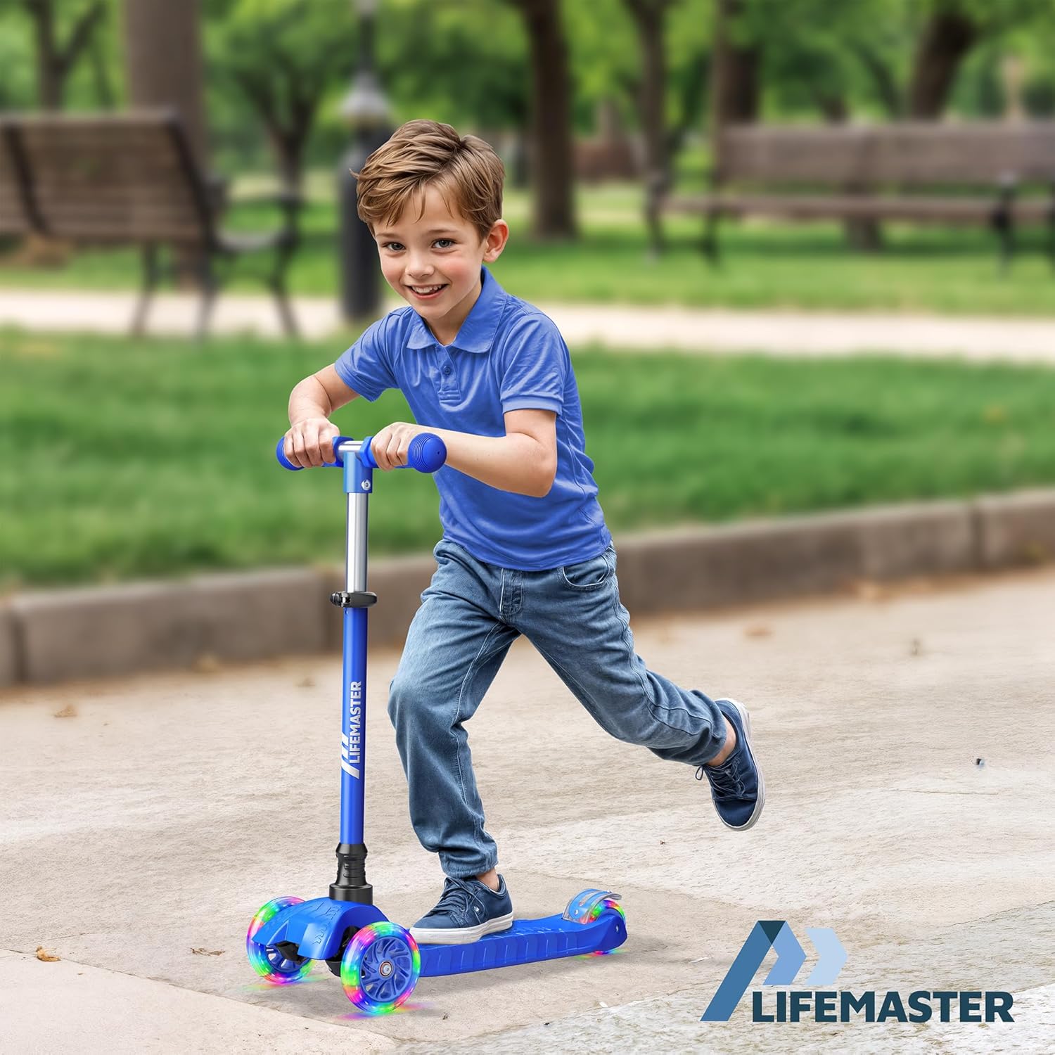 Thumbnail 2 de Lifemaster Mini 3-Wheel Kids Scooter with Multi-Color Wheel Lights