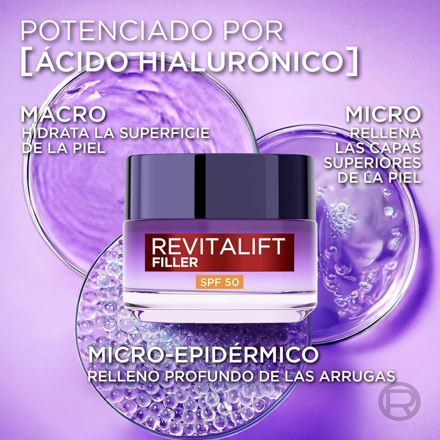 Detalle 2 de L'Oréal Paris Revitalift Filler SPF 50 ✨ Anti-edad y Ácido Hialurónico
