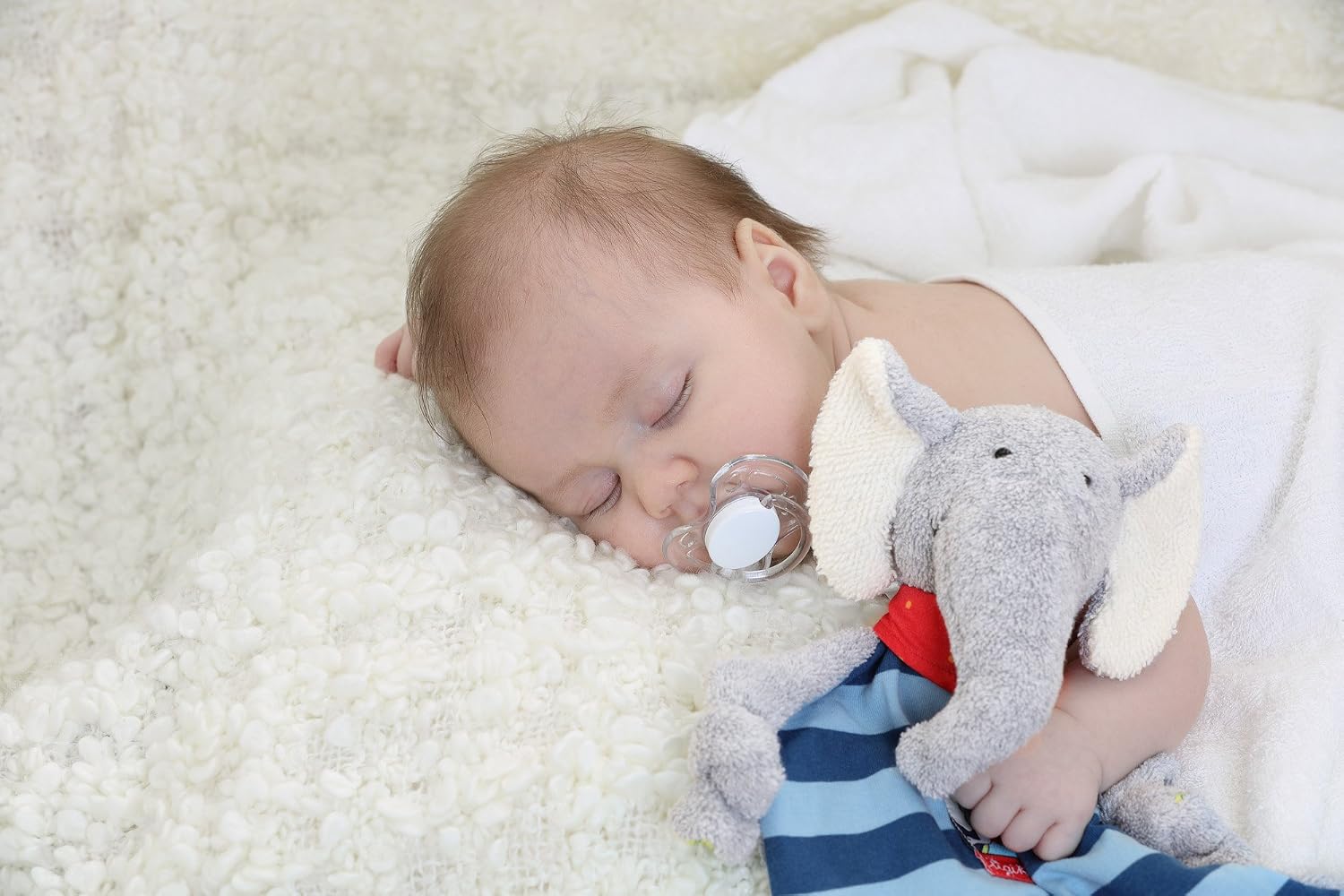 Detalle 2 de SIGIKID Schnuffeltuch Elefant Lolo Lombardo – Baby Schmusetuch aus Stoff, 27 cm, Blau/Grau