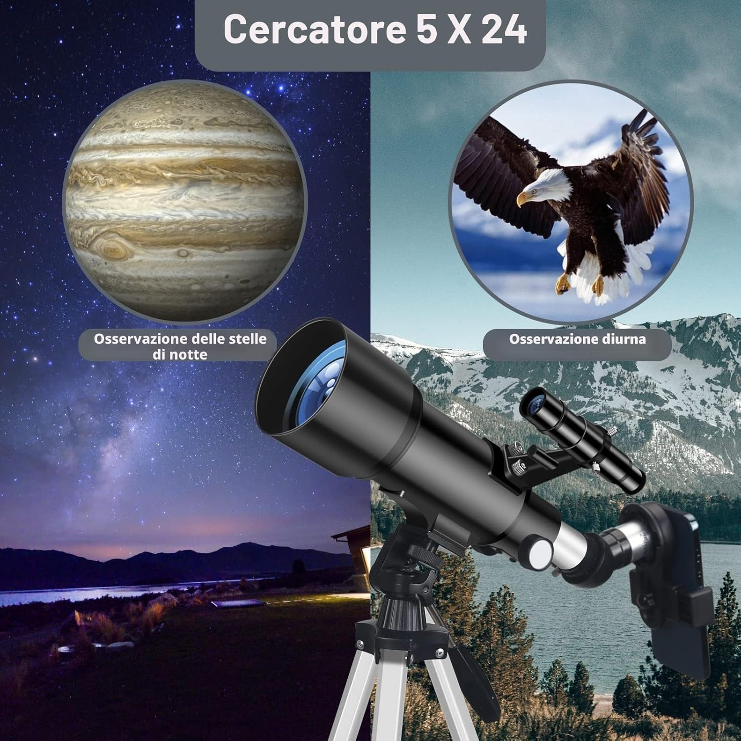 Detalle 2 de Misilmp Telescopio 70 mm per astronomia