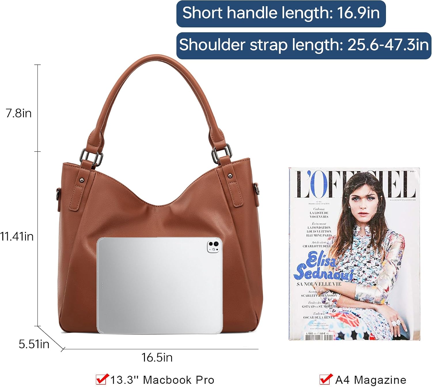 Detalle de GEMIU Shoulder Tote Bag 16.5-Inch