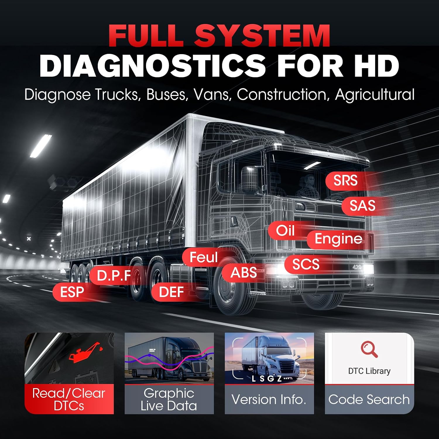 Detalle de LAUNCH CRP129 HD Heavy-Duty Truck Scanner with DPF Regen and 7+ Resets