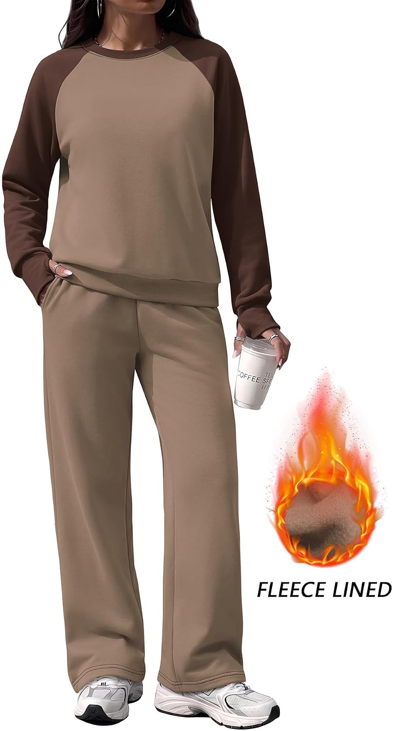 Detalle de OFEEFAN Women's Two-Piece Sweatsuit, Fleece-Lined