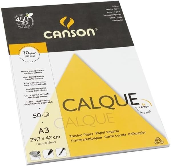Detalle 2 de Canson GRADUATE Calque – Blocco disegno 40 fogli A3, 70 g/m², superficie satinata