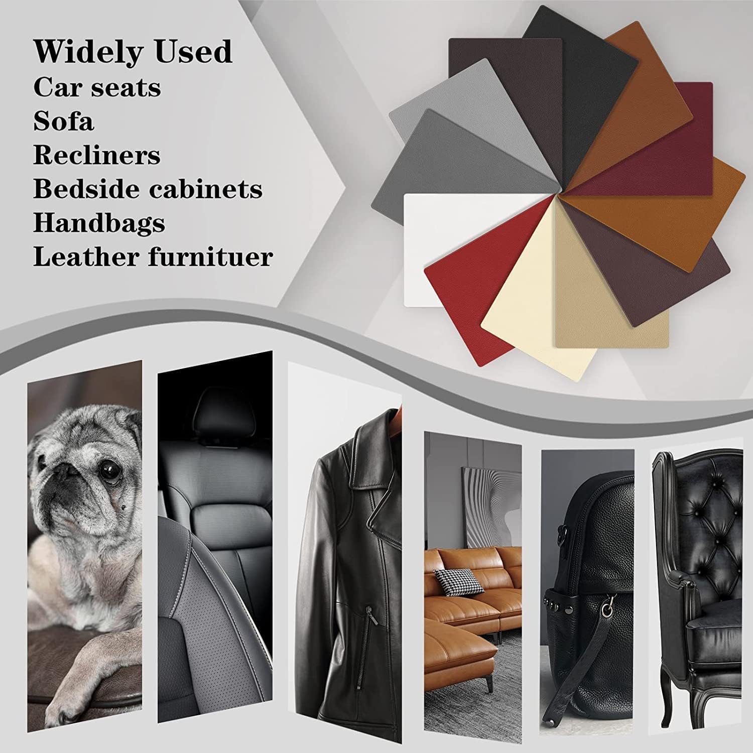 Thumbnail 4 de YAFLC Kunstleder selbstklebend Mittelbeige (21 x 28 cm) – Leder-Patch Reparaturset für Sofa, Autositz & Co.