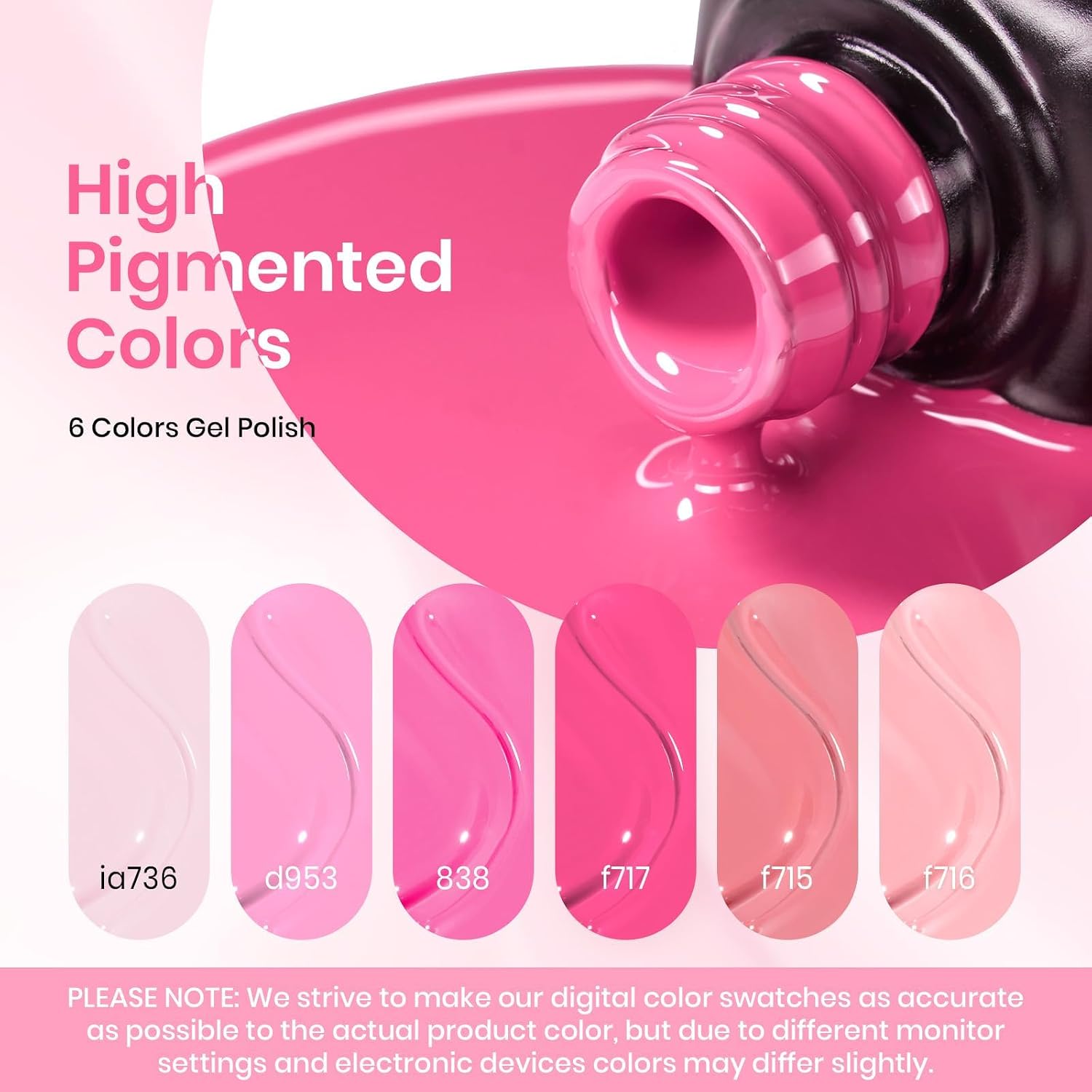 Thumbnail 1 de Beetles Pink Melody Gel Polish 6 Colors 💅