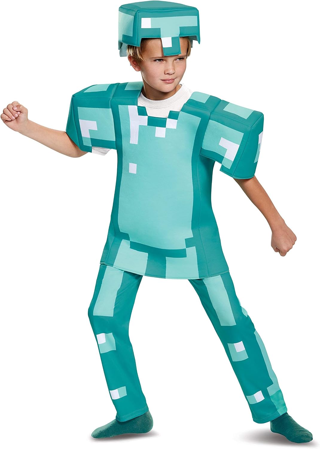 Detalle de Disguise Deluxe Minecraft Diamond Armor Costume for Kids with Tunic, Pants and Hat