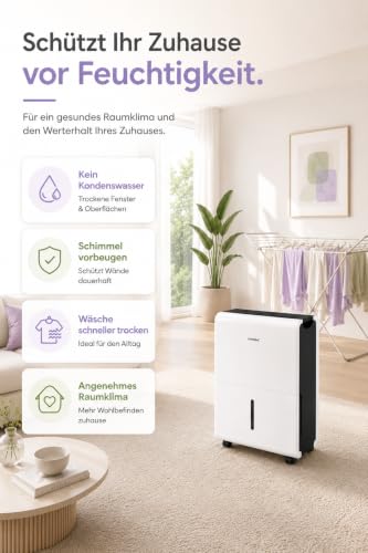 Detalle de Comfee MDDP-50DEN7 Entfeuchter – 50 L/24h, Raumgröße ca. 250 m³ (100 m²)