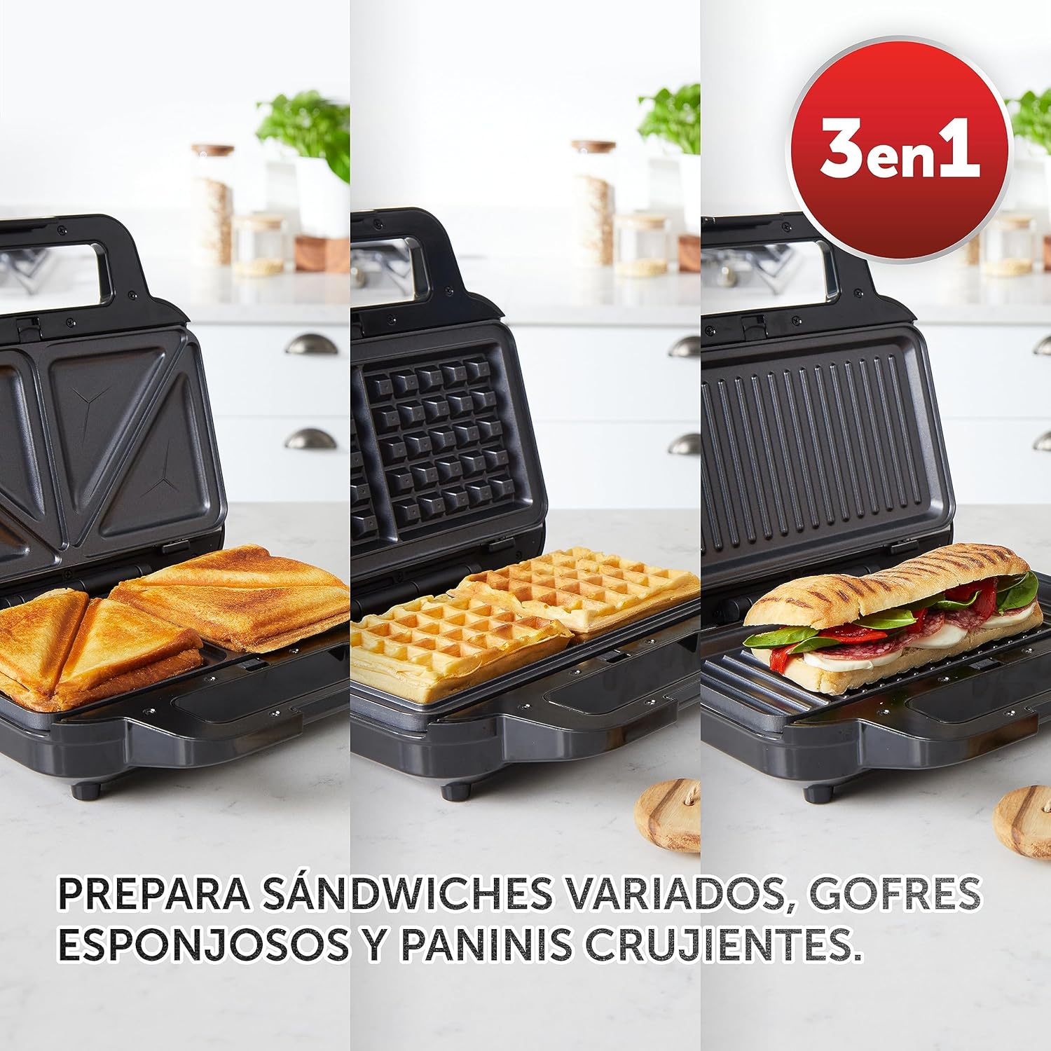 Detalle 2 de Sandwichera Breville 3-in-1 Ultimate | ¡Disfruta sándwiches, gofres y paninis! 🥪