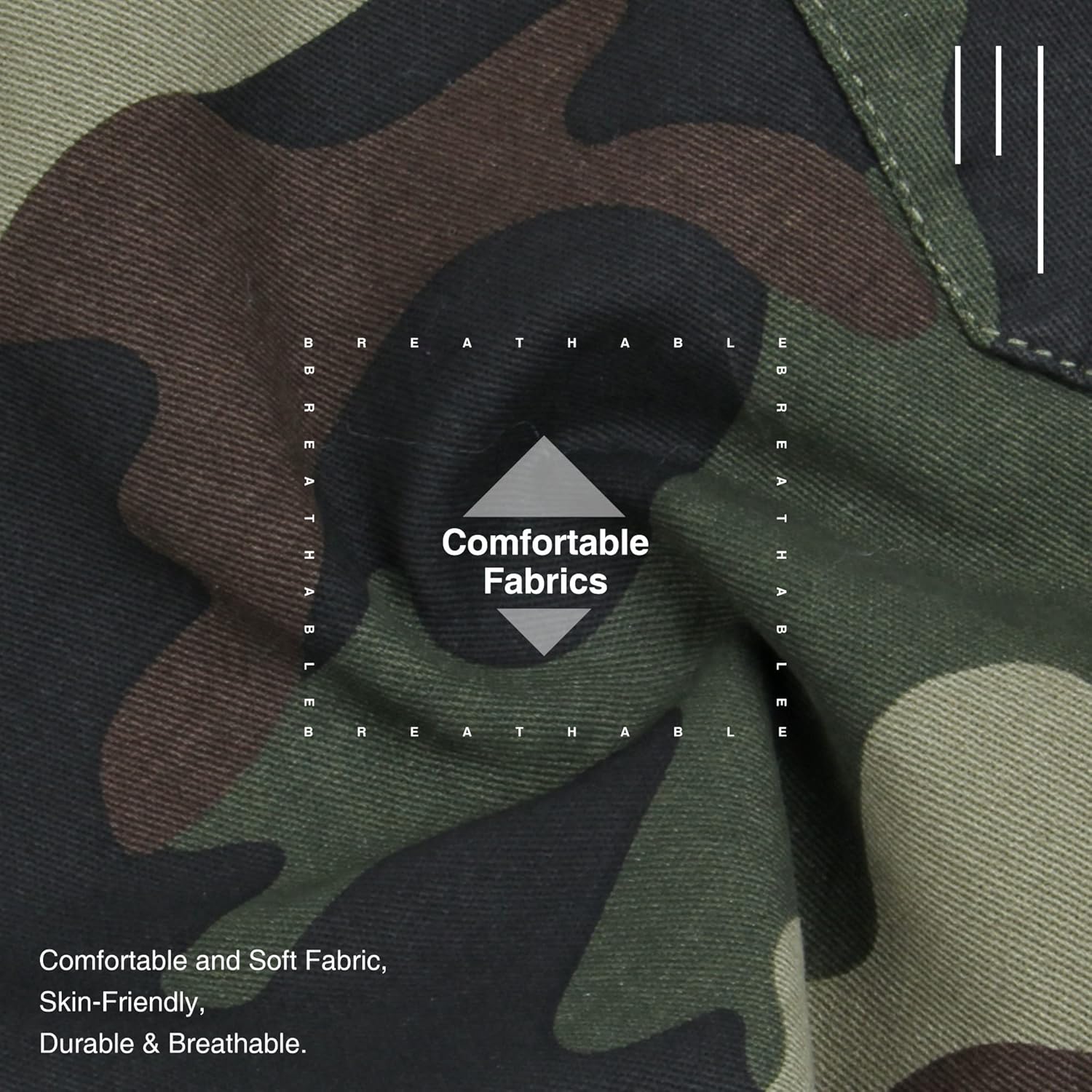 Thumbnail 2 de LY4U Mens Cargo Shorts: Casual Cotton Combat Shorts with 10 Pockets