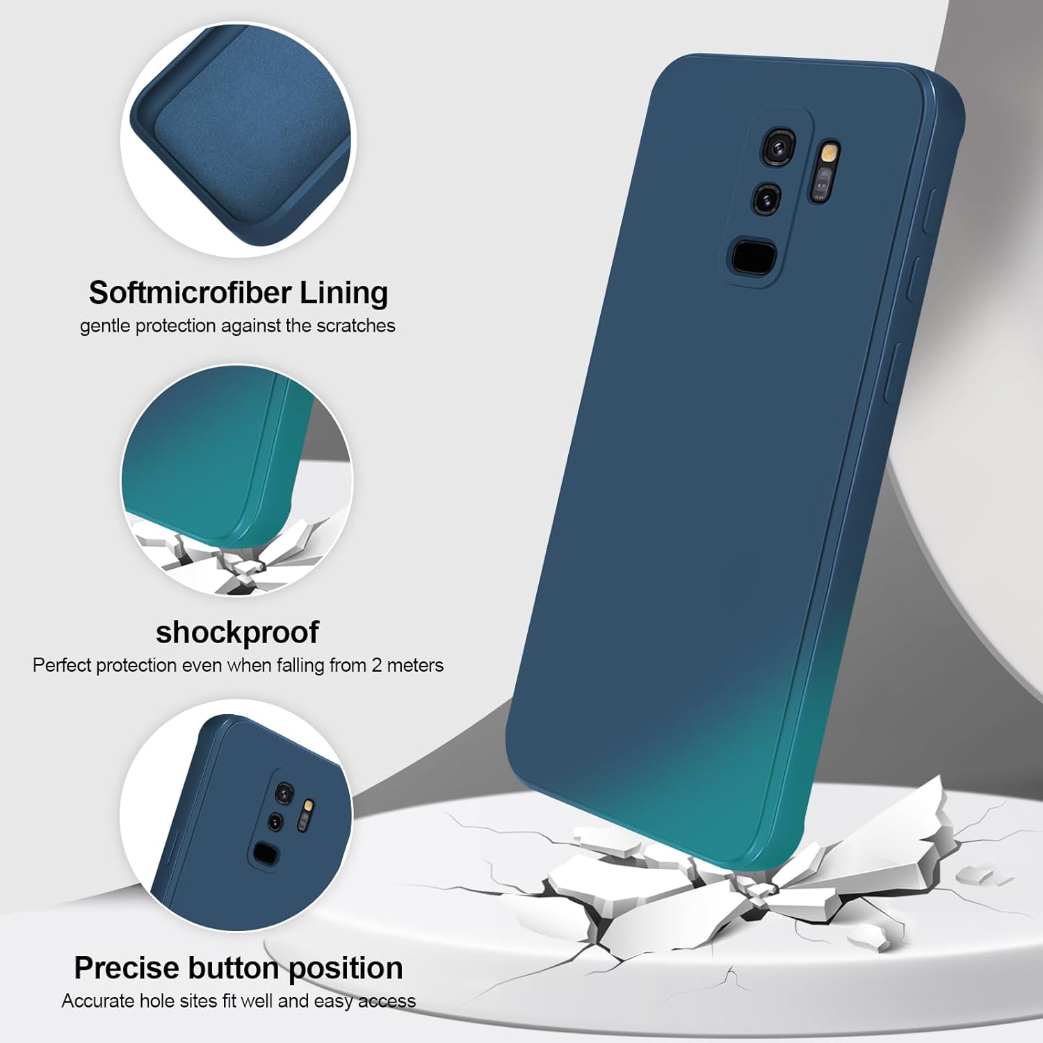 Thumbnail 1 de GiiYoon Hülle für Samsung Galaxy S9 Plus – Blau, Liquid Silicone, Rundumschutz