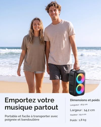 Thumbnail 7 de HEEBUKE Karaoke Adulte (Nouveauté 2026) – Haut‑Parleur 2x10 W Bluetooth Portable avec 2 Microphones sans Fil