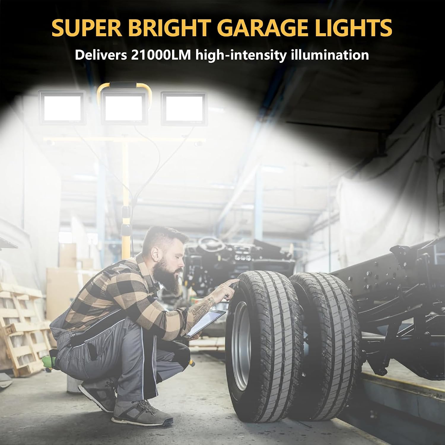 Detalle 2 de Jefedana Jefedana-Work Light 3-Head LED Work Light, 21,000 Lumens, IP66