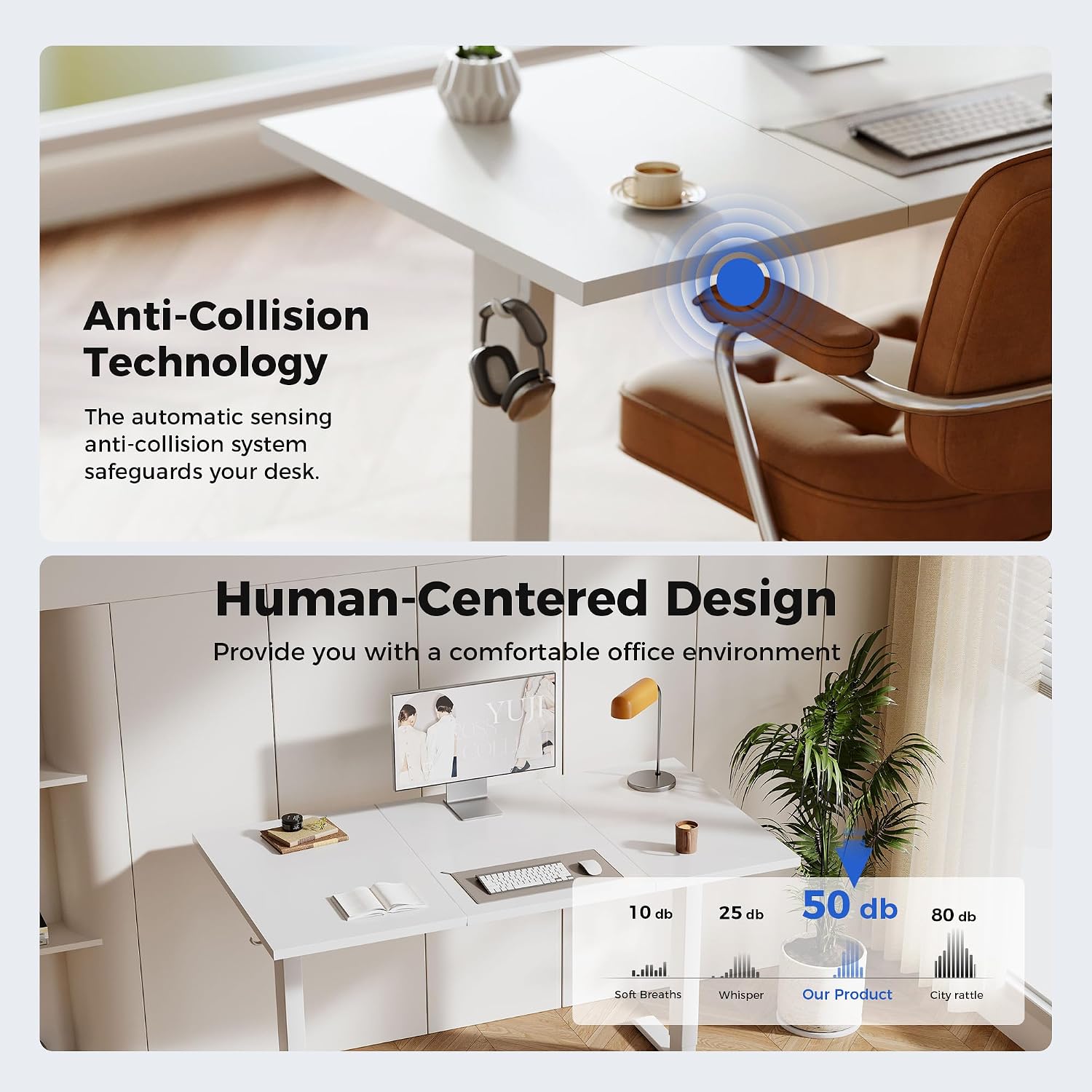 Thumbnail 4 de Agilestic Electric Standing Desk with 2 Memory Buttons (120x60cm)