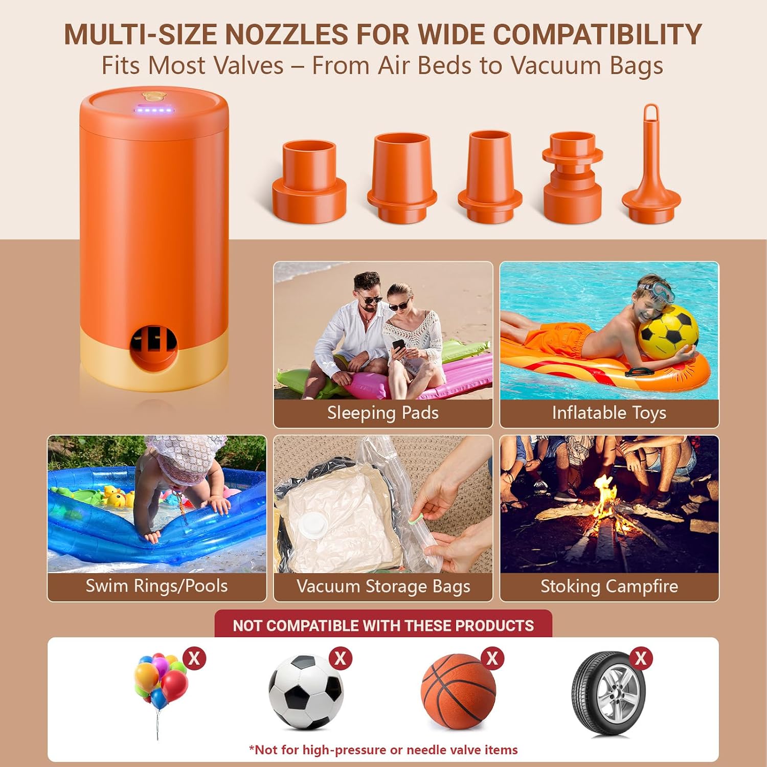 Thumbnail 4 de HAFOEEP Mini Electric Air Pump for Inflatables: Cordless USB-C Rechargeable Model