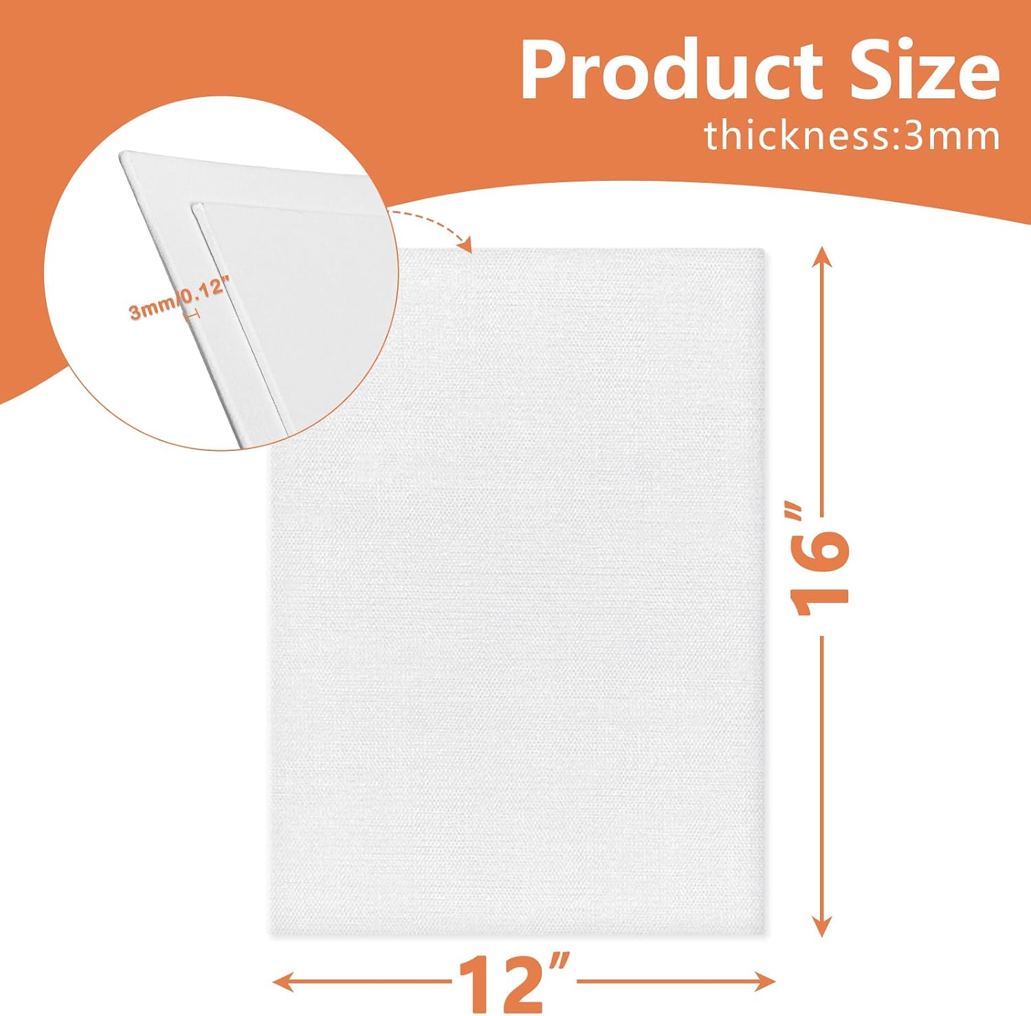 Detalle 2 de 5 Pack Blank Painting Canvases 30 x 40 cm (12 x 16) for Acrylic, Oil & More