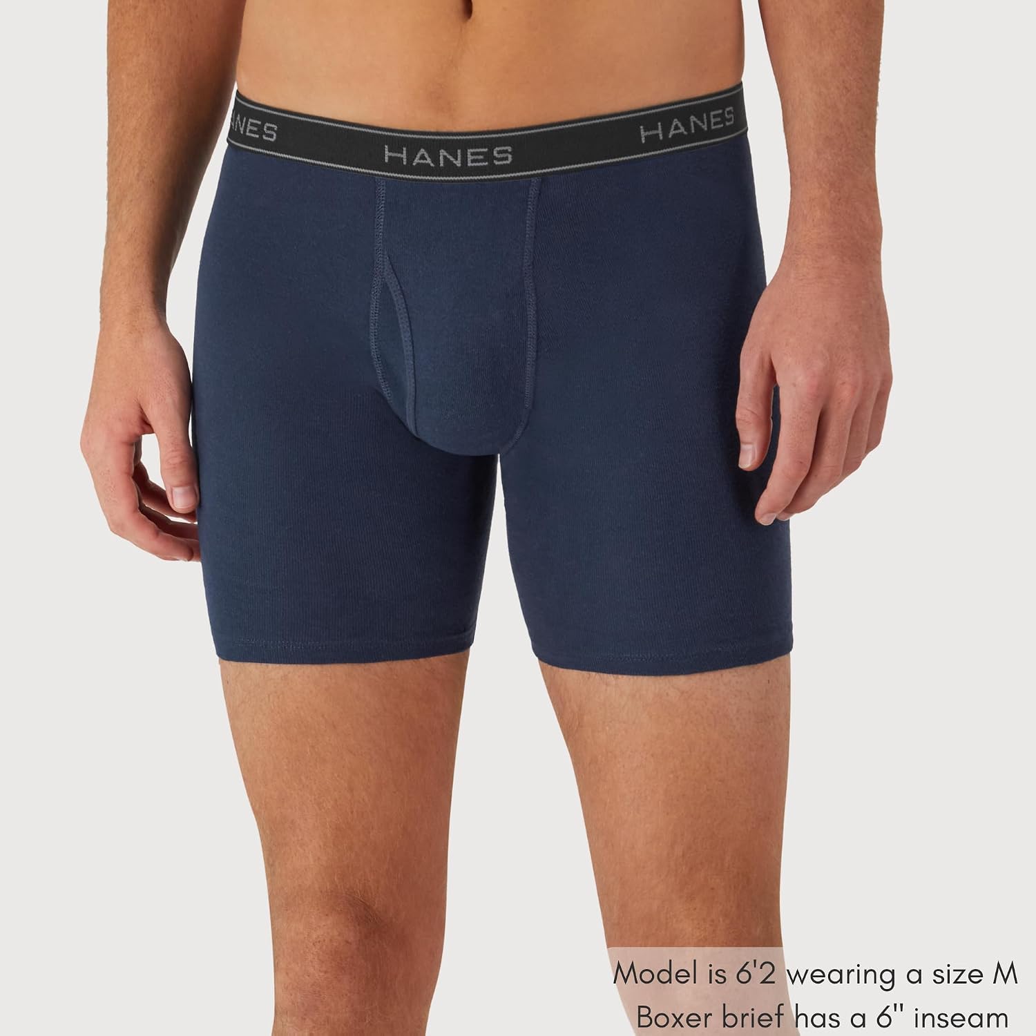 Detalle 2 de Hanes Men's Underwear Boxer Briefs Pack — Cool, Breathable Cotton Moisture-Wicking, No Ride Up