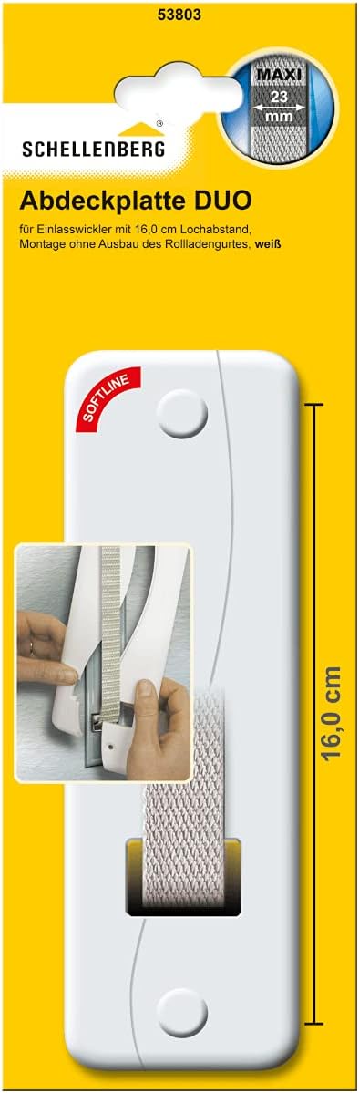 Detalle de Schellenberg 53803 podwójna płyta osłonowa zwijacza taśmy Maxi, 23 mm, 160 mm
