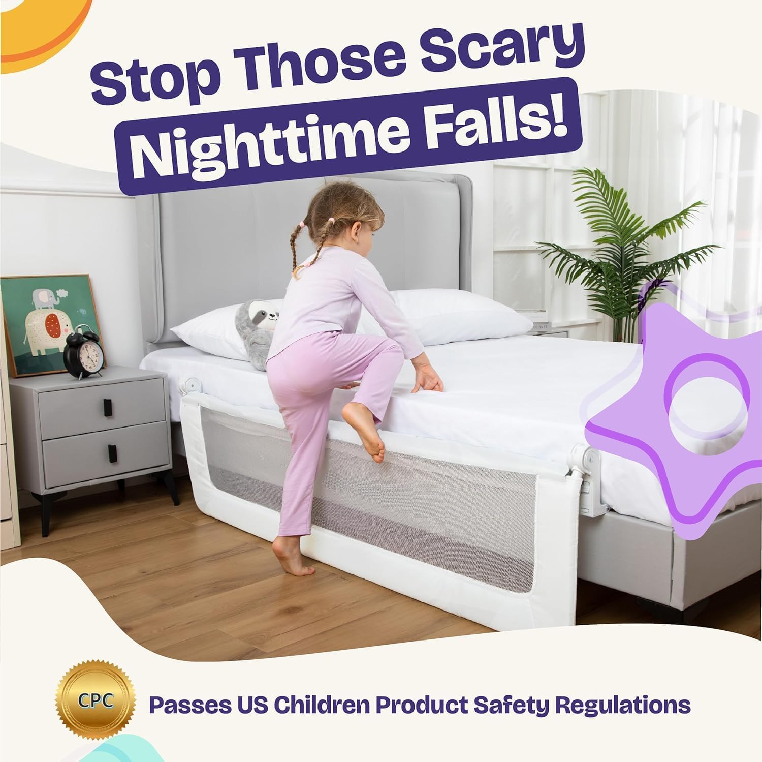 Detalle de ComfyBumpy Toddler Bed Rail, 141 cm