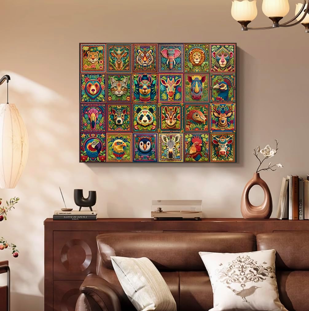 Detalle de HUADADA 1000 Piece Jigsaw Puzzle for Adults – Animal Group Portraits