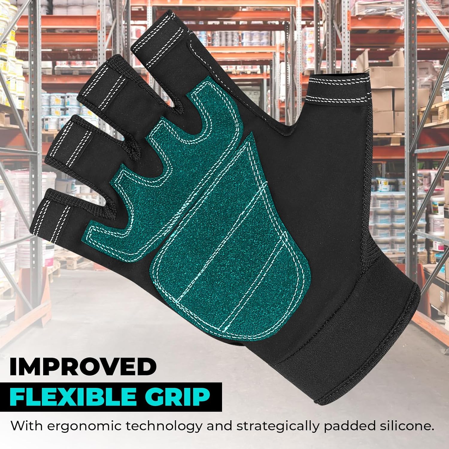 Thumbnail 2 de SAWANS Guantes de trabajo sin dedos XL