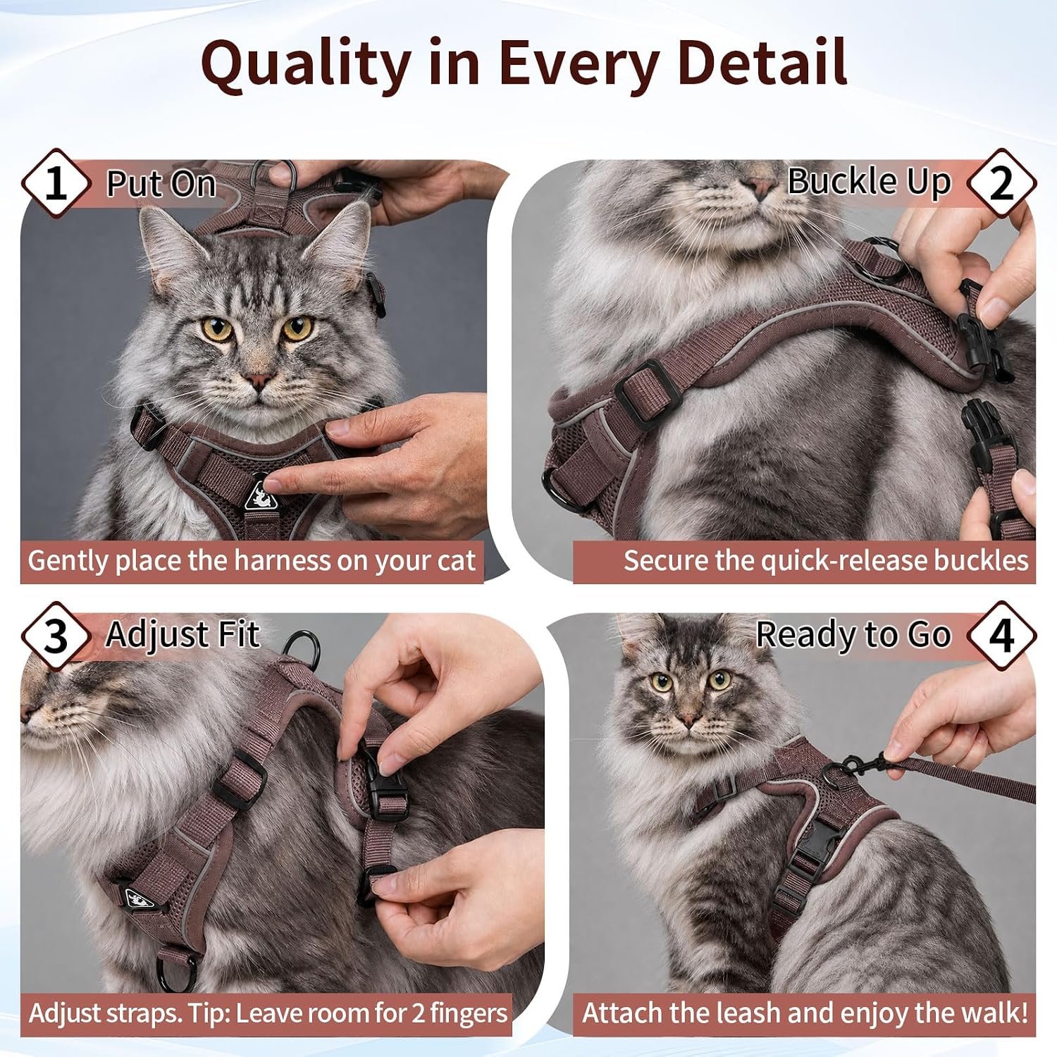 Detalle 2 de Cat and Small Dog Harness and Leash Set, XL