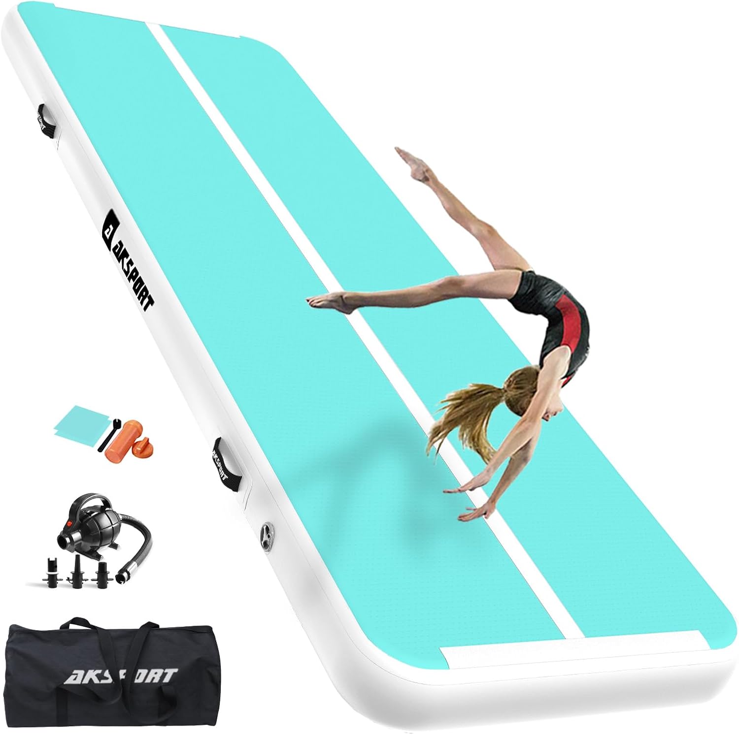 Detalle de AKSPORT Gymnastics Air Mat Inflatable Tumble Track 🏃♀