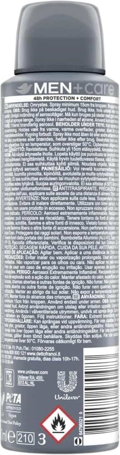 Thumbnail 1 de Dove Men+Care Classic Fresh Deodorante Uomo Spray antitraspirante 48 ore, agrumato (confezione da 6 da 150 ml)