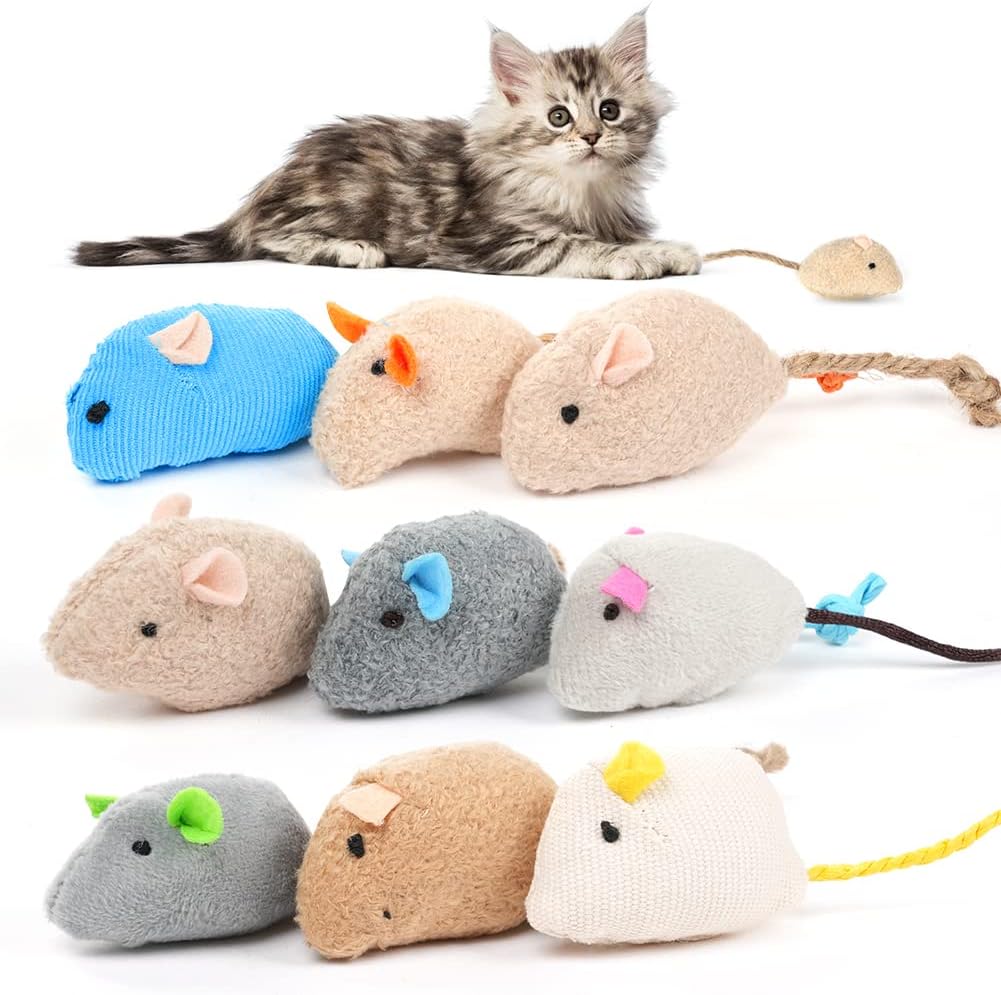 OSDUE Erba Gatta Giocattolo in Pile a Forma di Topo, 9 Pezzi con Catnip