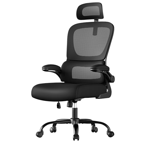 Detalle de Silla de Oficina SONGMICS OBN041B01: ergonómica, malla doble capa y reposacabezas ajustable para home office