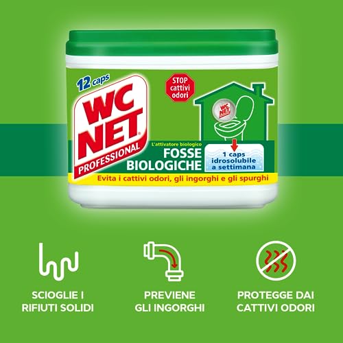 Detalle de Wc Net Professional - Fosse Biologiche Capsule Idrosolubili (20 Capsule) per un Funzionamento Senza Ingorghi
