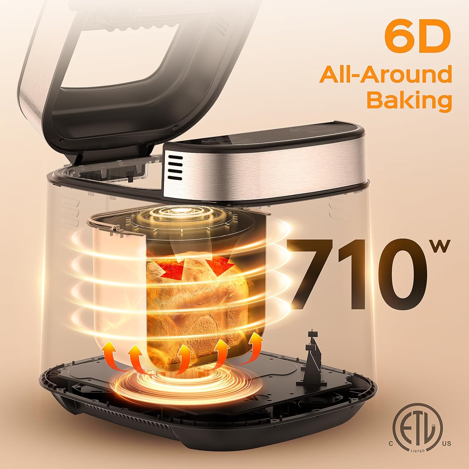 Detalle de LCKSMAL 2.5LB Bread Maker with Built-in Scale: 25-in-1, Beginner-Friendly