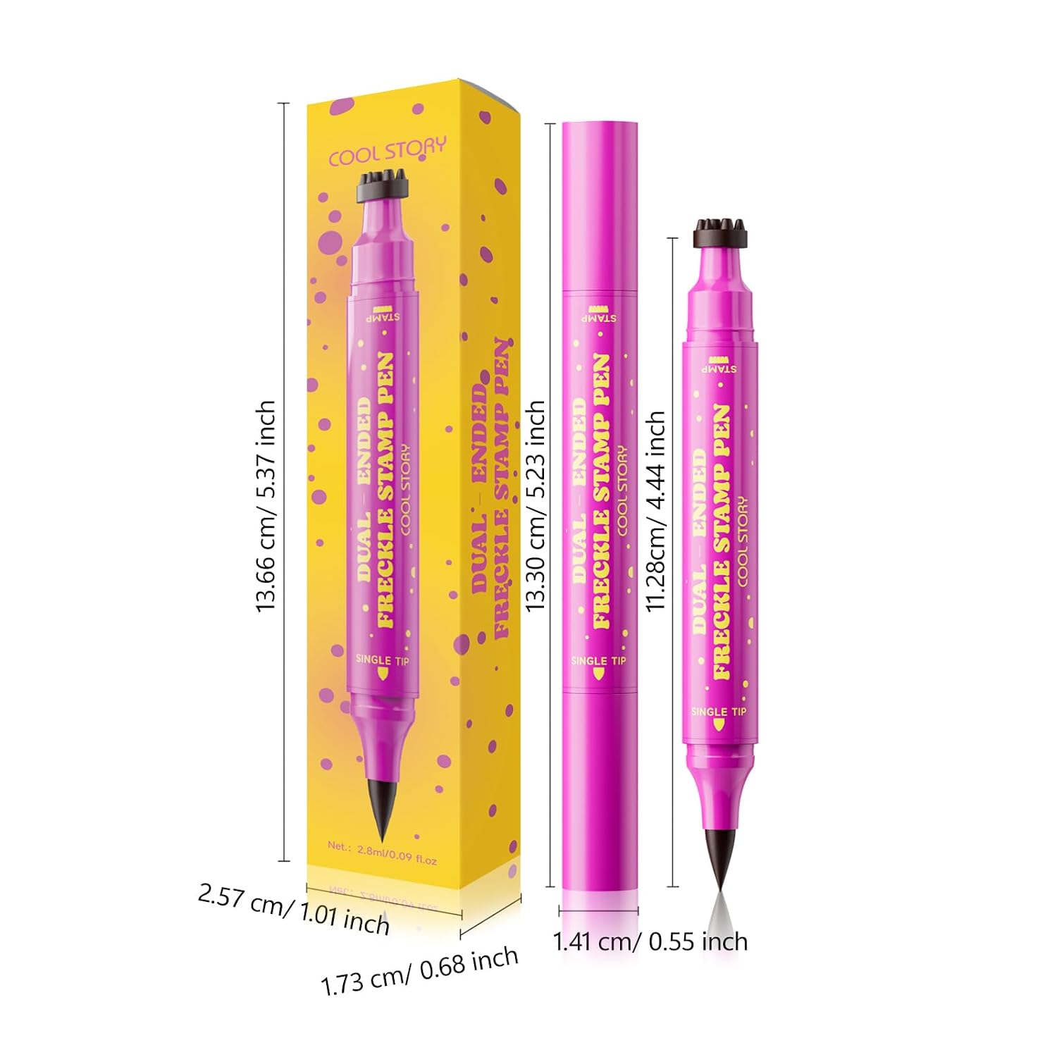 Detalle 2 de Beauty Glazed Dual-Ended Freckle Stamp Pen, #4 Dark Brown, Waterproof