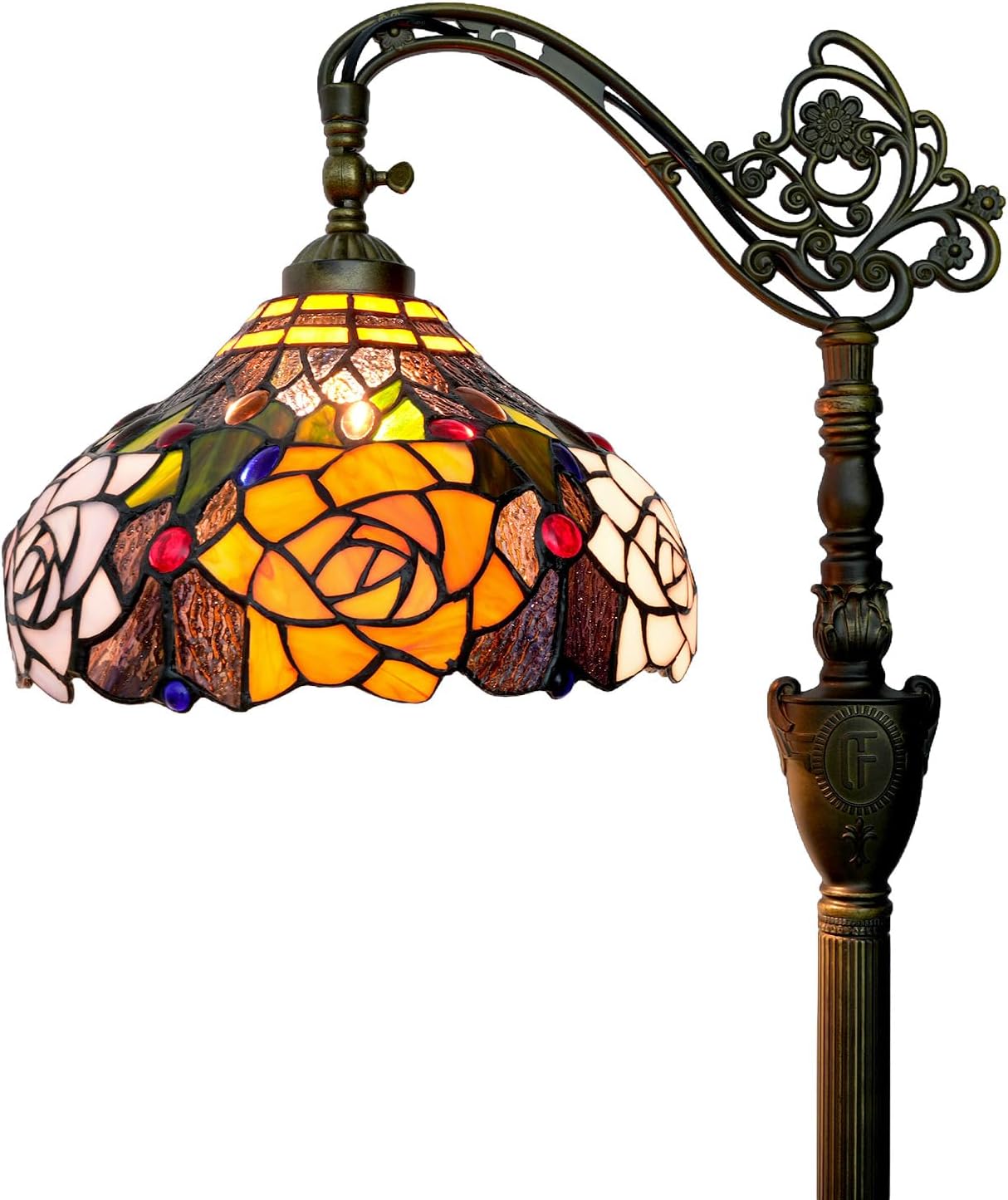 Thumbnail 3 de Blivuself Tiffany style rose floor lamp with stained glass effect, adjustable angle