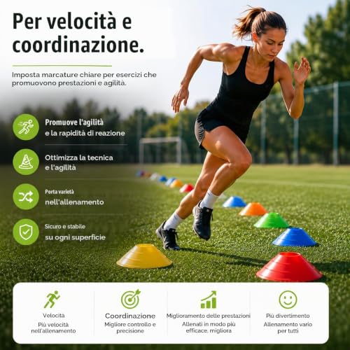 Detalle de 20x Coni da Allenamento – TK Gruppe Timo Klingler: Set da 25 coni colorati per slalom e sport