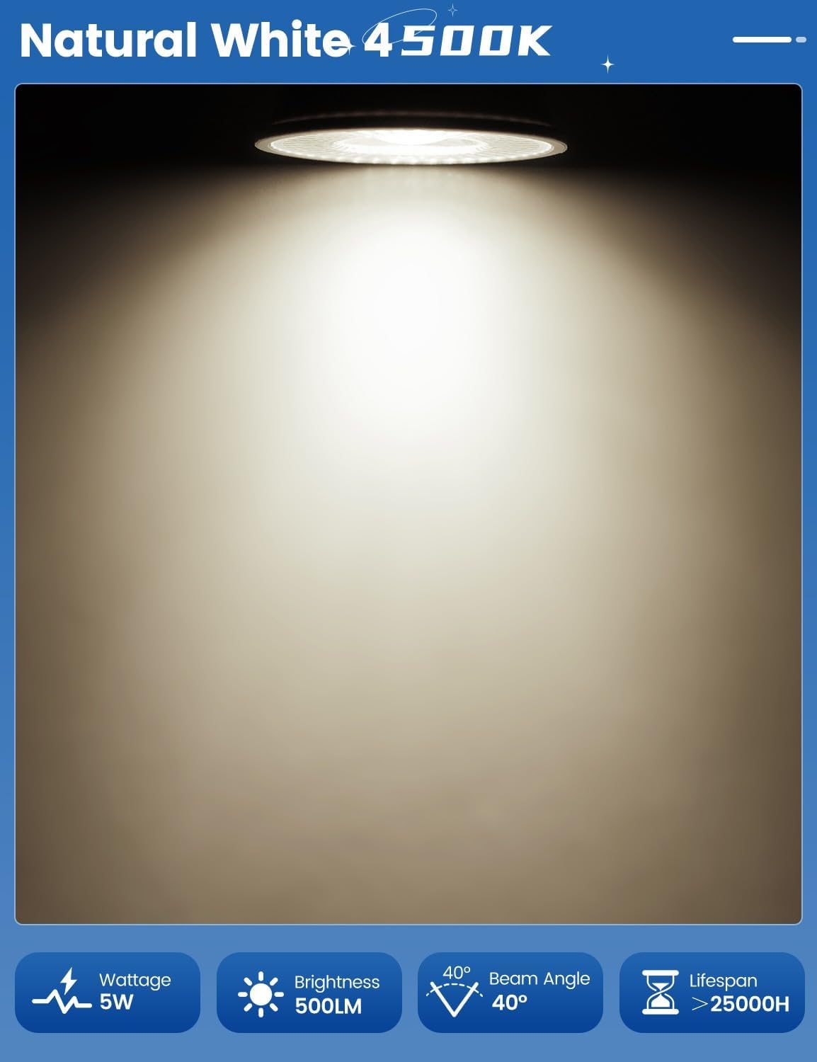 Thumbnail 6 de BRVHOZX GU10-2835-8 PAR16 LED Bulbs, 5W, 4500K, 500 Lumens, 10-Pack