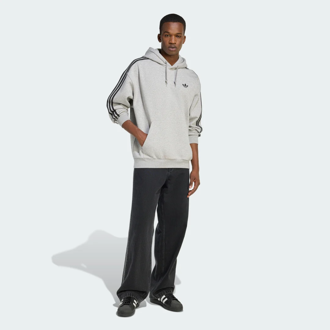 Detalle de SUDADERA CON CAPUCHA ADIDAS ADICOLOR CLASSICS 3 STRIPES en Gris