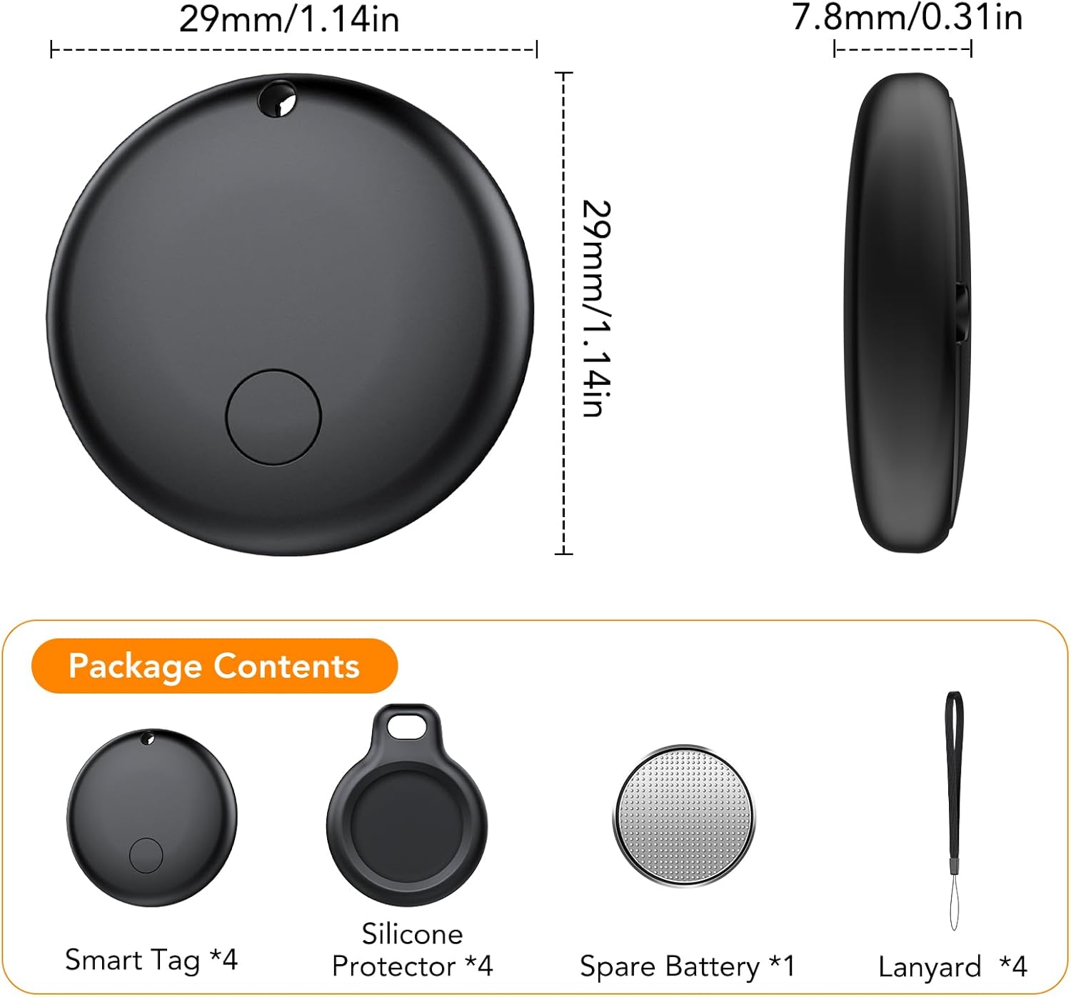Thumbnail 6 de Android Tracker Tags-4 Pack (NOT iOS or HarmonyOS): A practical Android-focused item locator