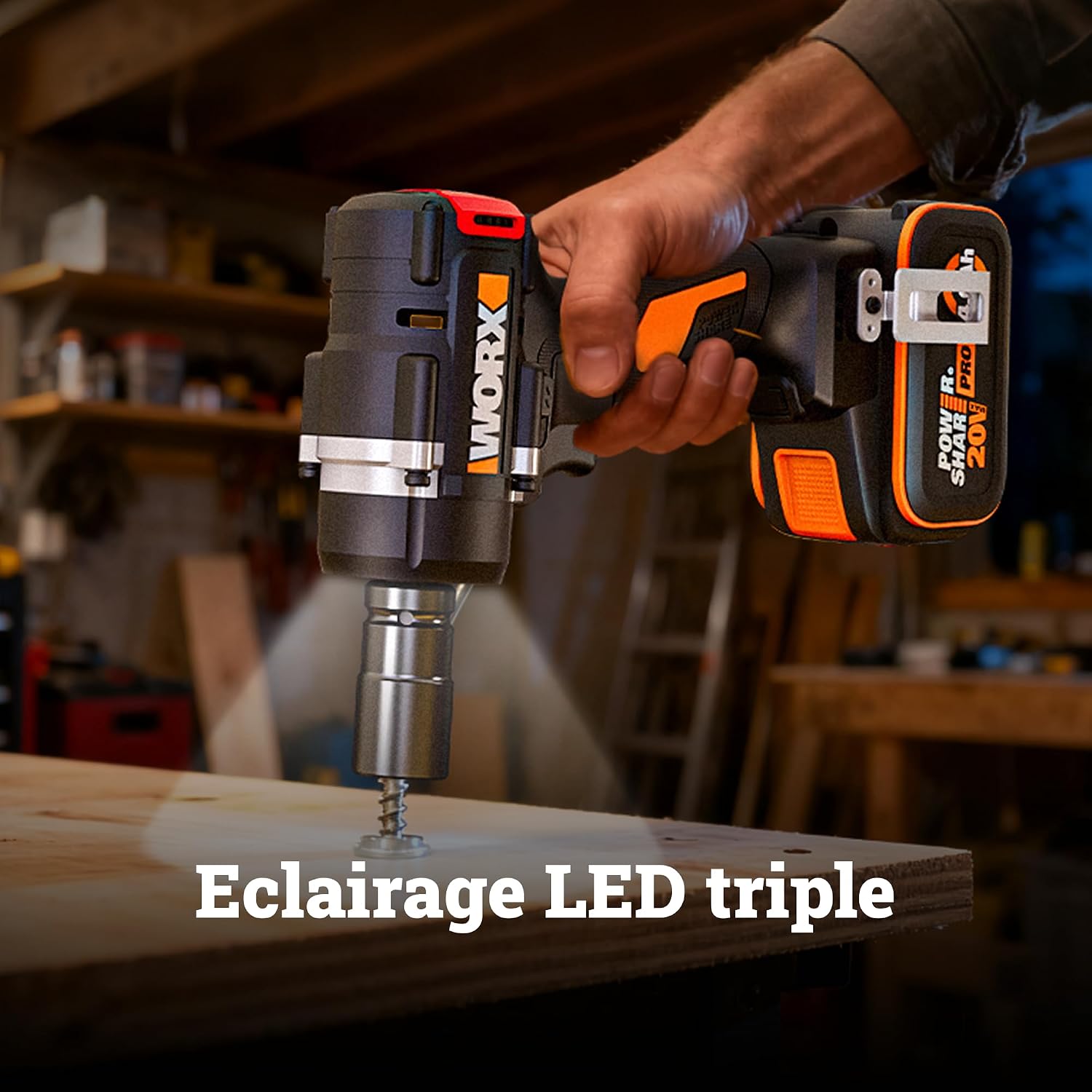Detalle de WORX Clé à chocs sans fil 20V WX273.9 – performance, polyvalence et confort