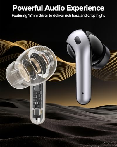 Detalle de TAGRY X08 True Wireless Earbuds: 60-Hour Playback, LED Power Display, and IPX5 Sweatproof Convenience
