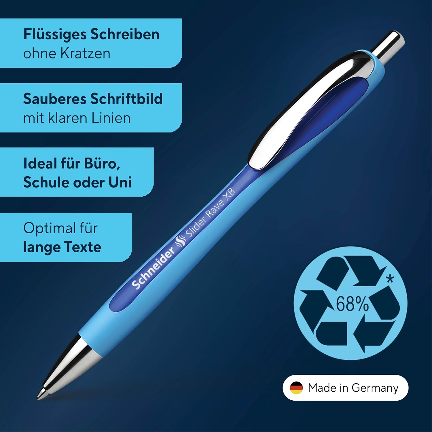 Detalle 2 de Schneider Slider Rave XB Kugelschreiber – 5 Stück Hellblau-Blau