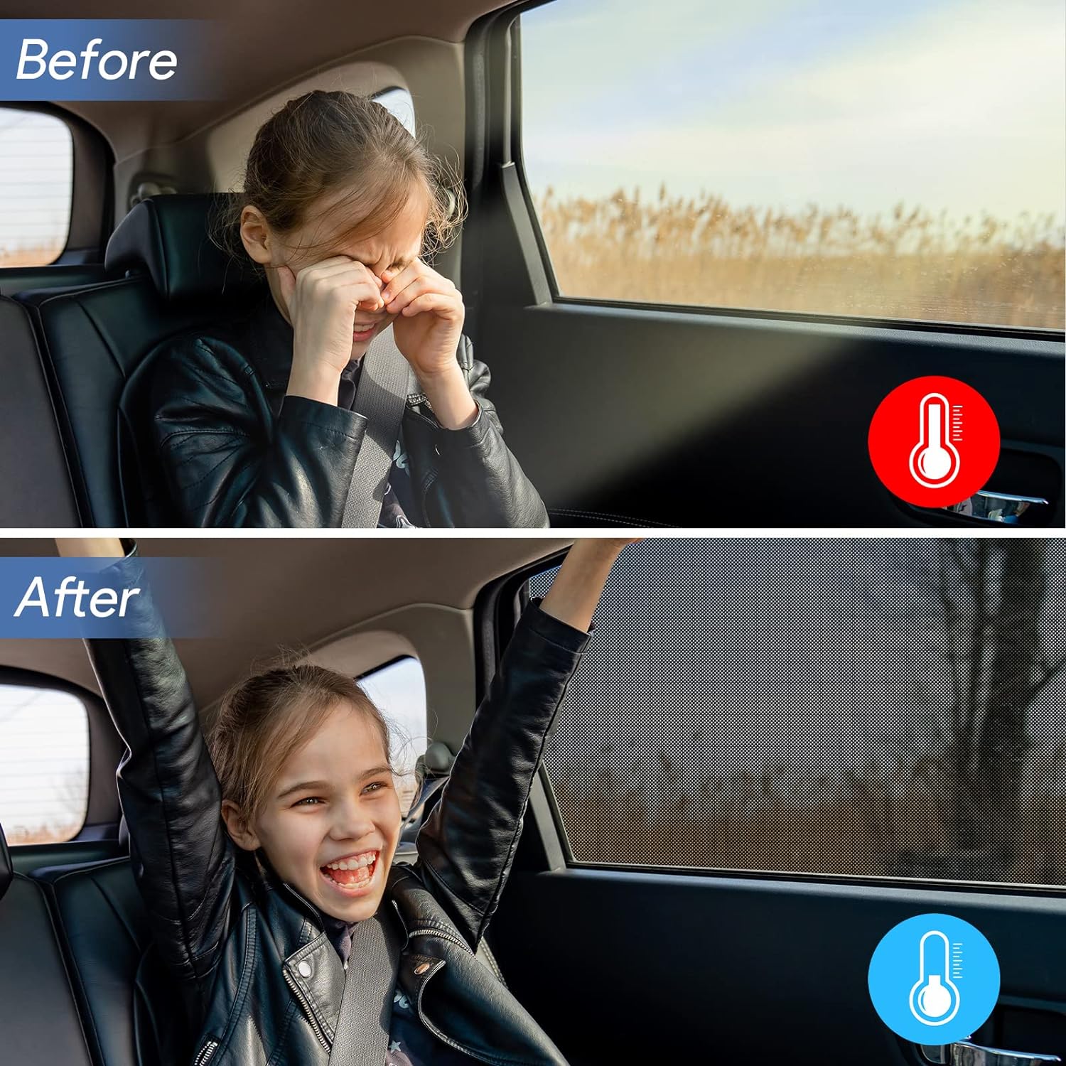 Thumbnail 2 de Car Window Shades 2 Pack 49x22 Mesh