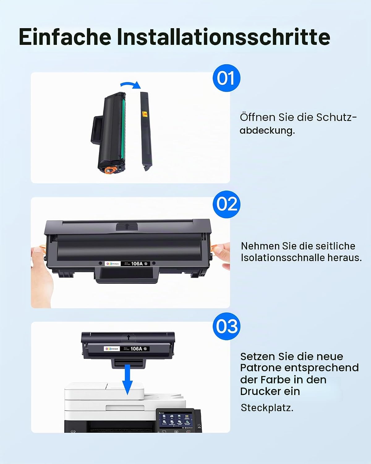 Detalle 2 de GPC IMAGE Kompatibel 106A Toner W1106A Schwarz – HP Laserdrucker kompatibel mit 107w, 135wg, 137fwg, 135a/135r/135w/137fnw