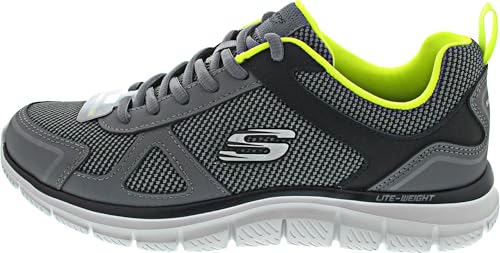 Detalle de Skechers TRACK BUCOLO Trainers for Men – Charcoal/Lime, 7 UK (41 EU)