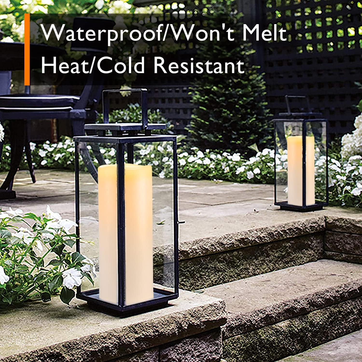 Thumbnail 1 de Homemory Outdoor-LED-Kerzen 3er-Set mit Timer