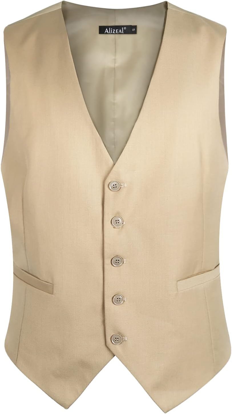 Thumbnail 1 de Alizeal Men’s Classic Solid Colour Business Suit Vest (Regular Fit) – Tuxedo Waistcoat