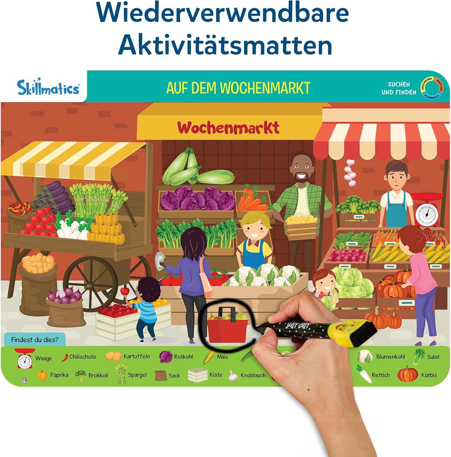 Detalle de Skillmatics-Lernspiel – Suchen und Finden Megapack: Wiederverwendbare Aktivitätsmatten für Kinder 3–6