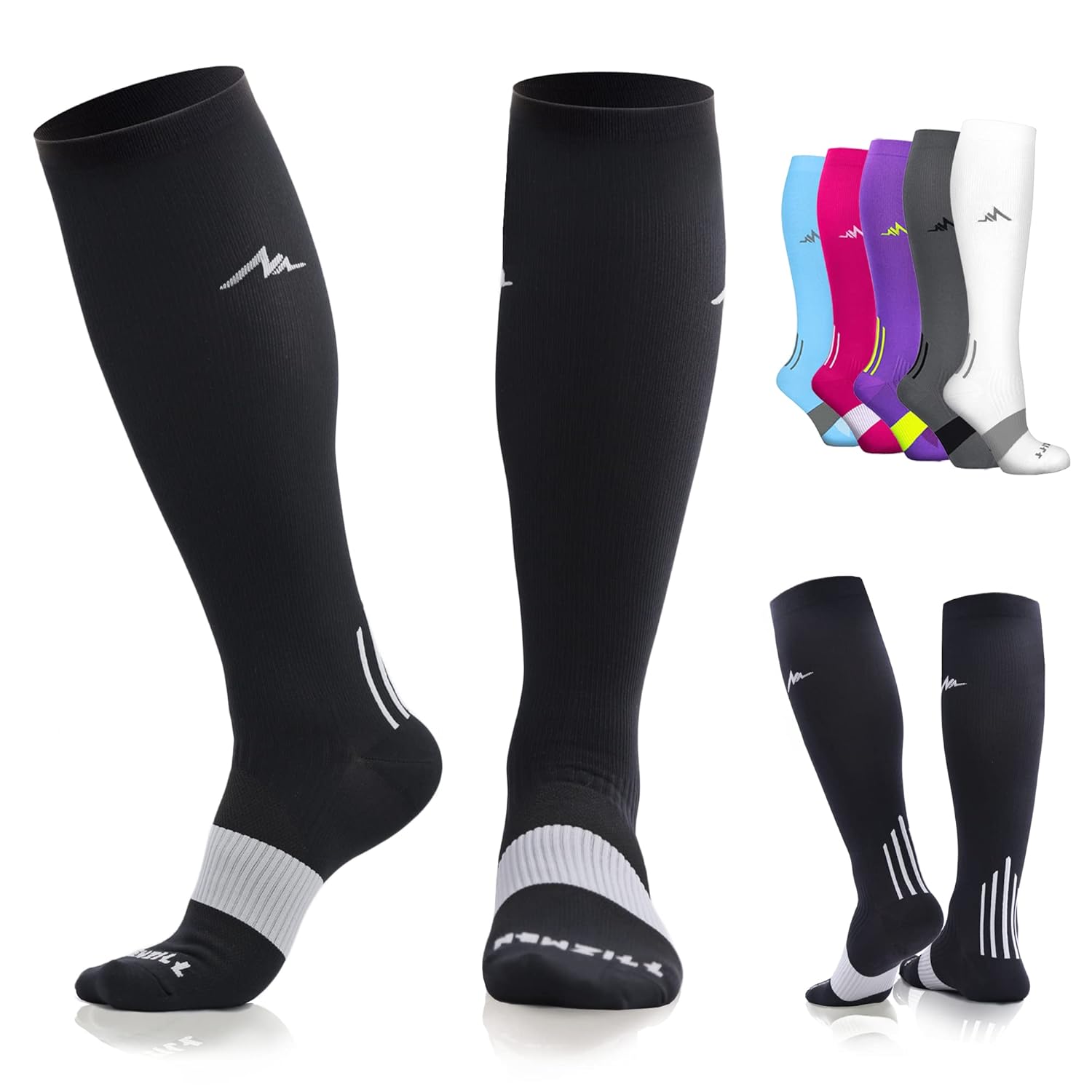 Detalle de NEWZILL 20–30 mmHg Knee-High Compression Socks for Work, Travel and Fitness