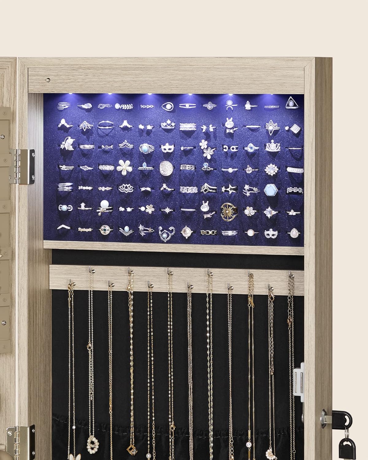Detalle 2 de SONGMICS armoire à bijoux murale 120 cm