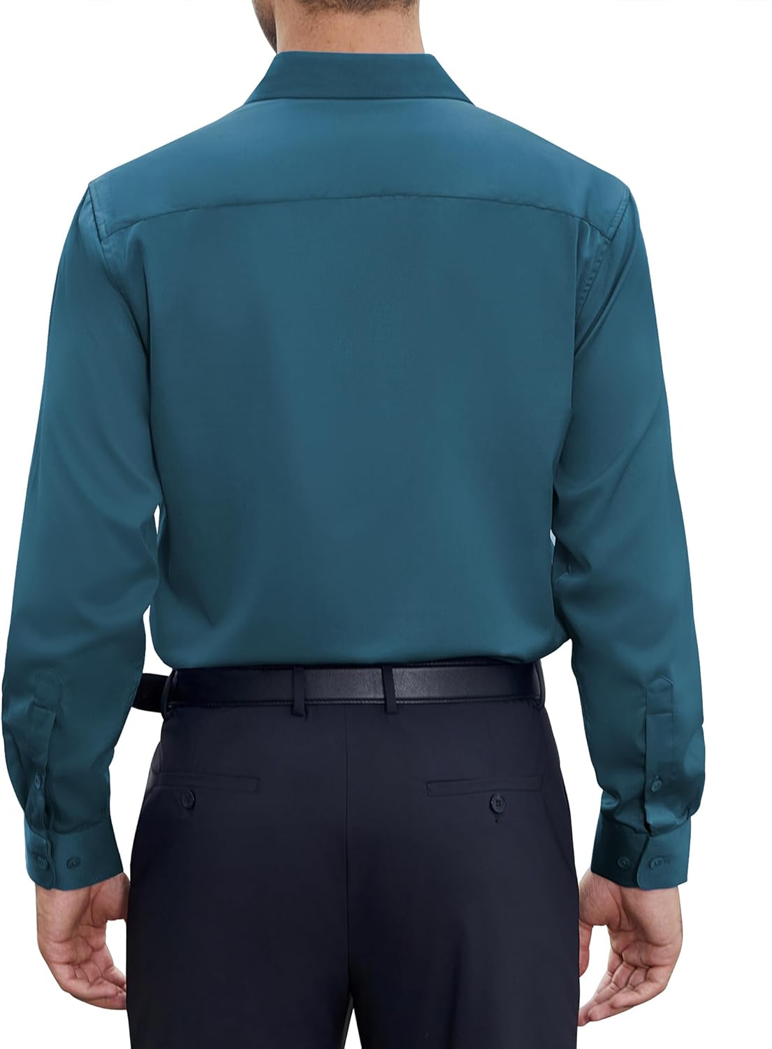Thumbnail 1 de Siliteelon Herren Hemden Bügelfrei Regular Fit Langarm – Unifarben Stretch